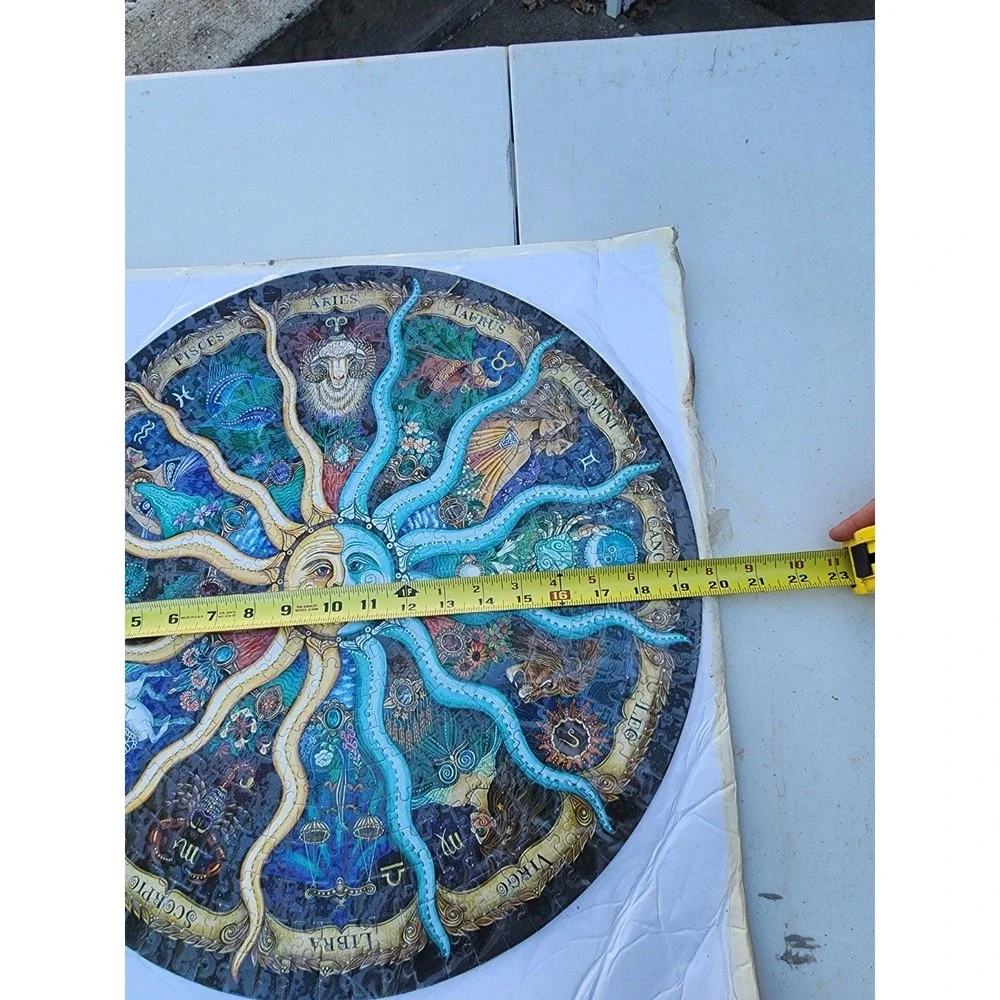 Large Celestial Moon And Sun Zodiac Finished Puzzle Wall Decor